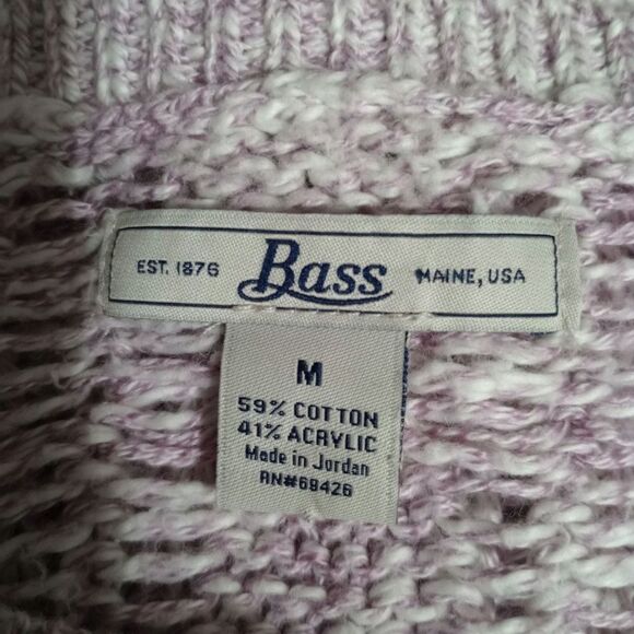 Womens Medium Knit Open Weave Pullover Sweater Long Sleeve Purple Lavender - Picture 4 of 5